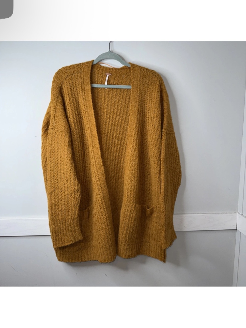 Free People S Women's Alpaca Mustard Cardigan Weekend Getaway Oversized